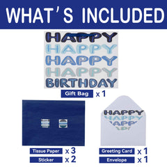 Qirrmiy interior con papeles de seda azules protegiendo regalo delicado
