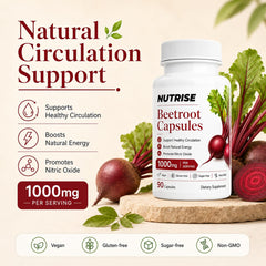 Mano sosteniendo cápsulas QNJIX Nutrise Beetroot demostrando fácil consumo