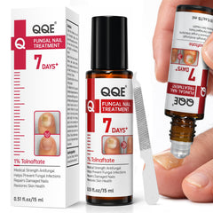 QQE frasco frontal mostrando tamaño compacto y etiqueta clara