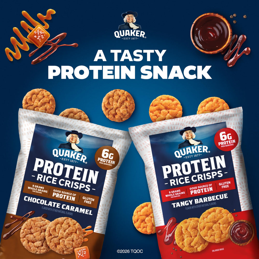 Quaker bolsa abierta en merienda en mano ideal para llevar y consumir