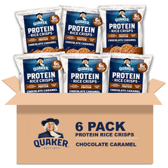 Quaker frontal del empaque mostrando sabor chocolate caramelo y beneficios