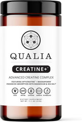 Qualia Creatine frente del envase mostrando el diseño y claridad de la marca