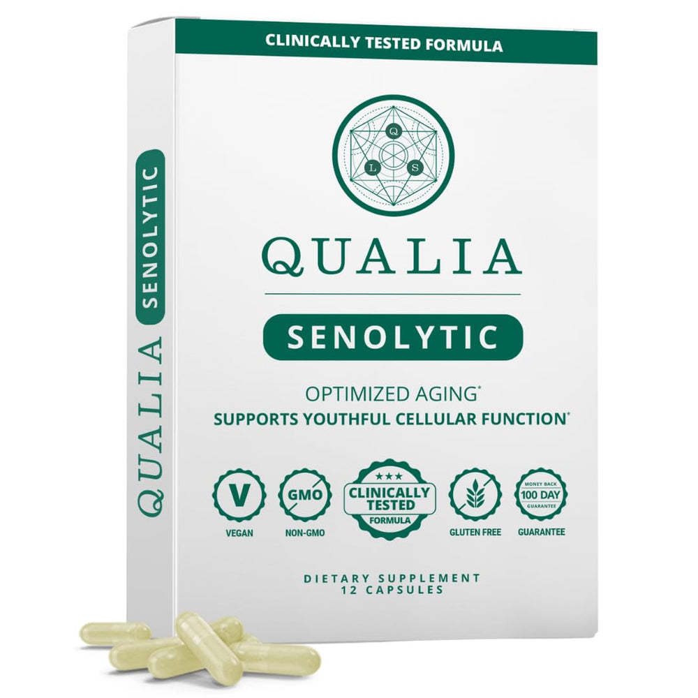 Qualia Life Sciences envase frontal mostrando la marca y beneficios claros