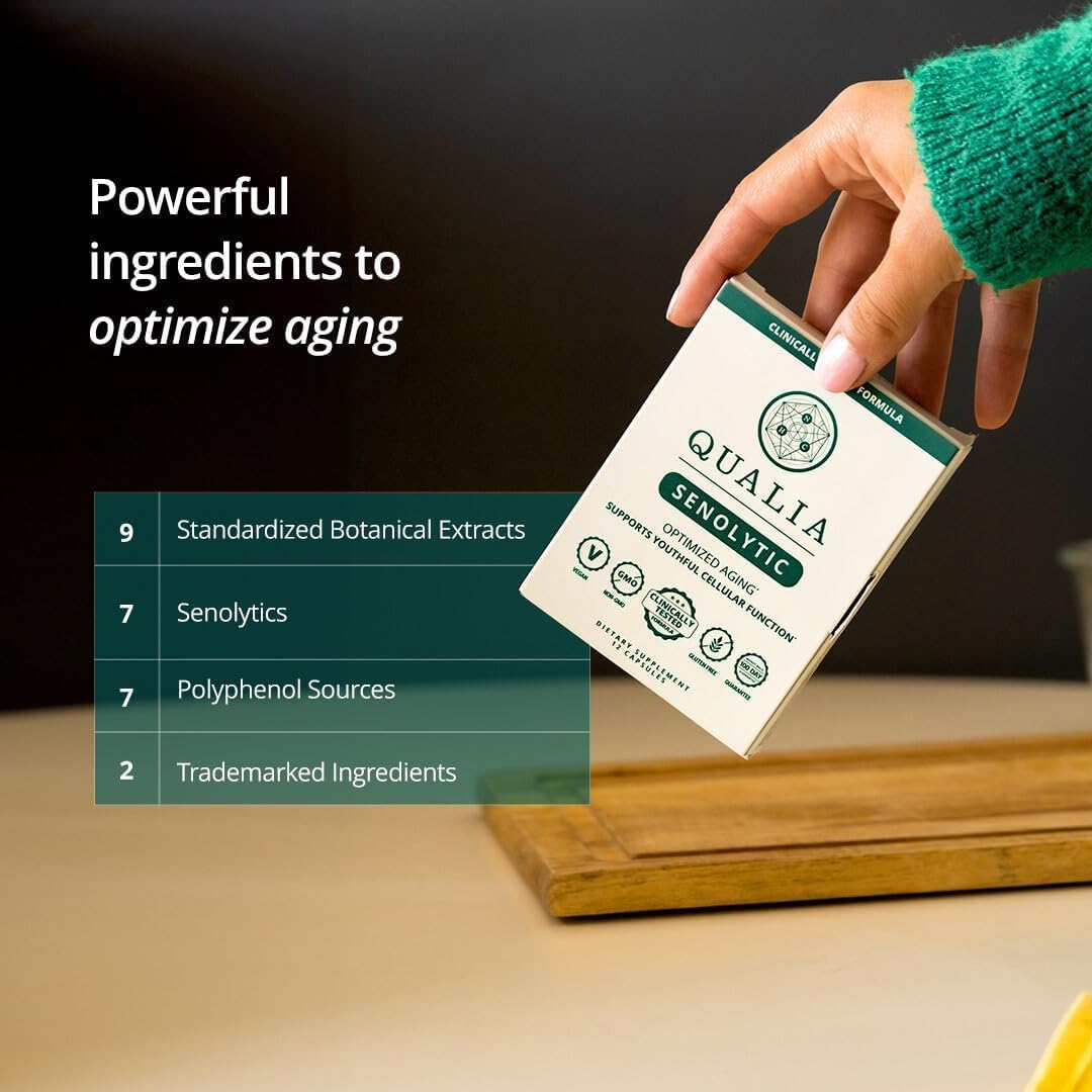 Qualia Life Sciences cápsula en mano para apreciar tamaño y dosificación