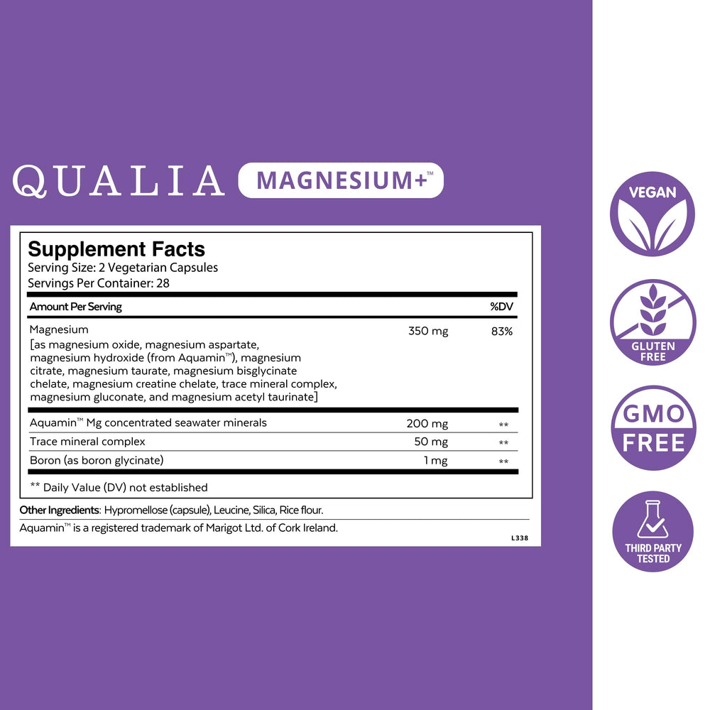 Qualia etiqueta con lista de ingredientes para transparencia y confianza
