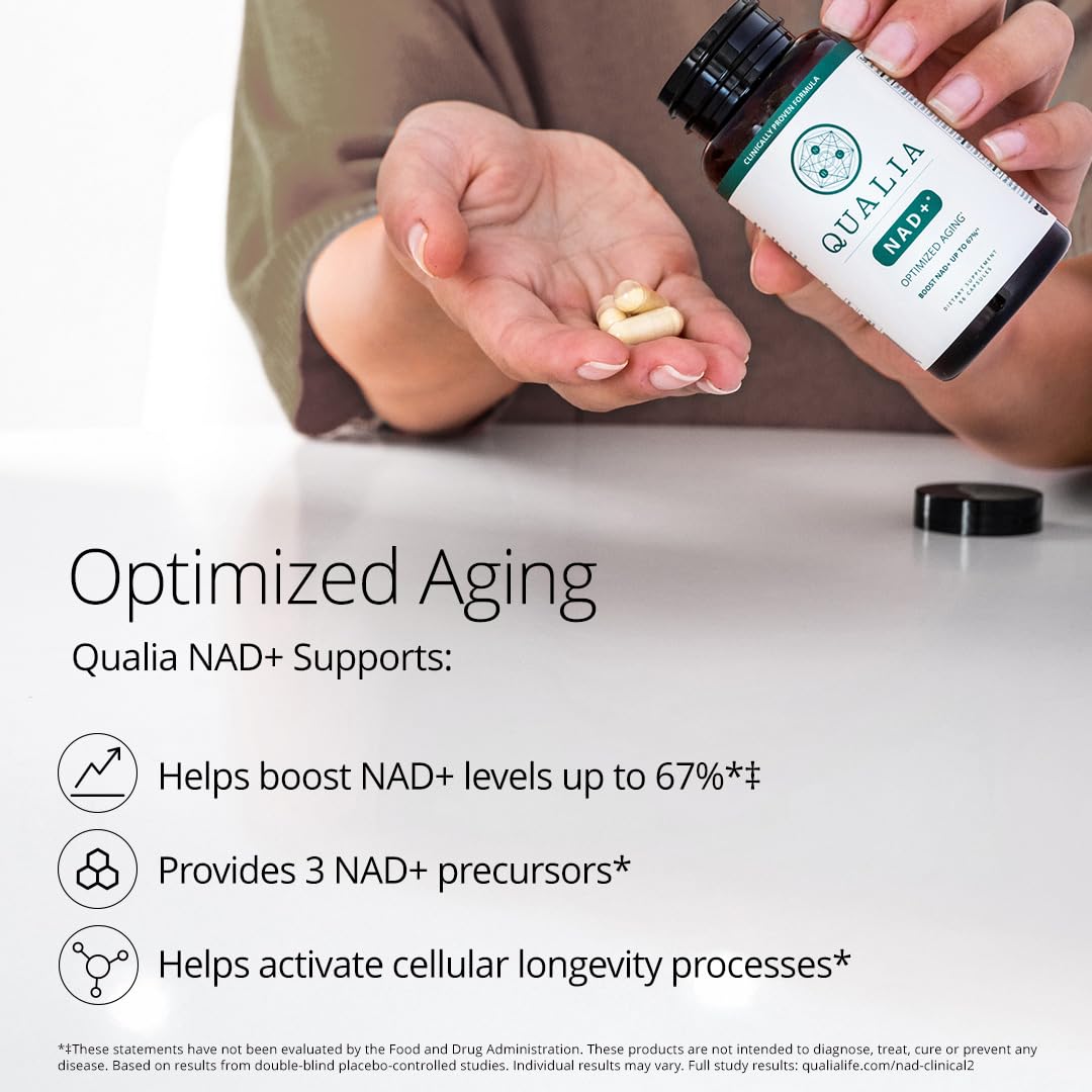 QUALIA LIFE SCIENCES etiqueta con ingredientes clave y beneficios bioactivos