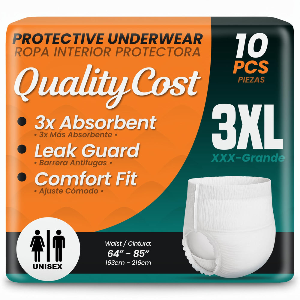 QUALITYCOST paquete frontal mostrando 10 unidades y beneficio de almacenamiento práctico