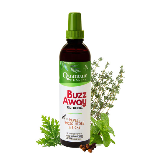 Quantum Buzz Away Extreme, botella 8 onzas lista para viajar.
