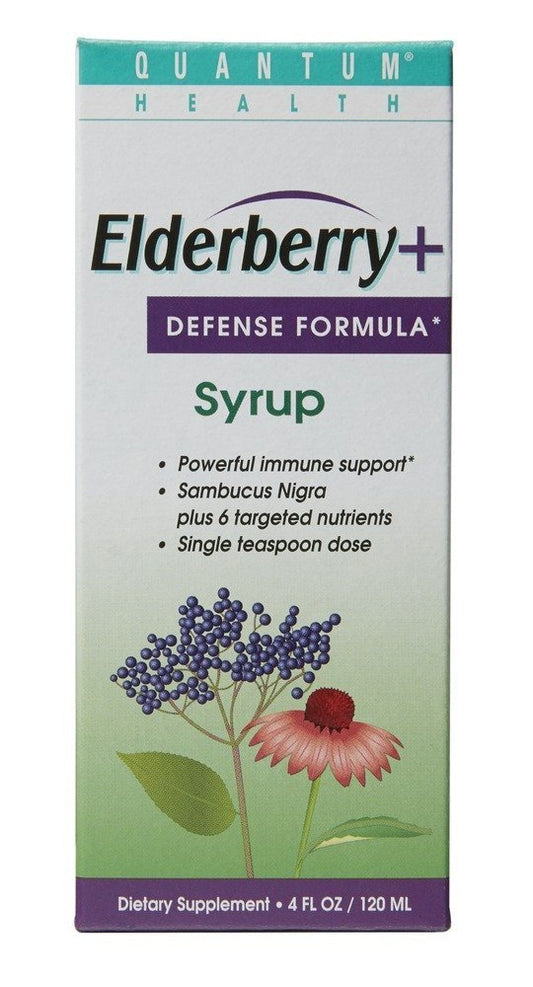 Quantum Elderberry-C Jarabe, botella, apoyo al bienestar diario