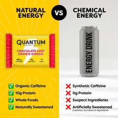 Quantum Energy Squares interior abierto con chips de chocolate que mejora el sabor