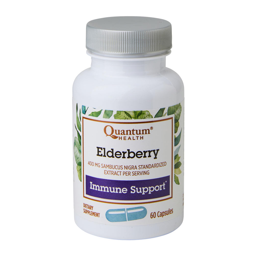 Quantum Health Black Elderberry bottle front view supports daily immune wellness