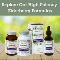 Quantum Health Black Elderberry capsules in hand illustrate simple daily ritual