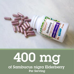 Quantum Health Black Elderberry capsules arranged for easy daily dosage