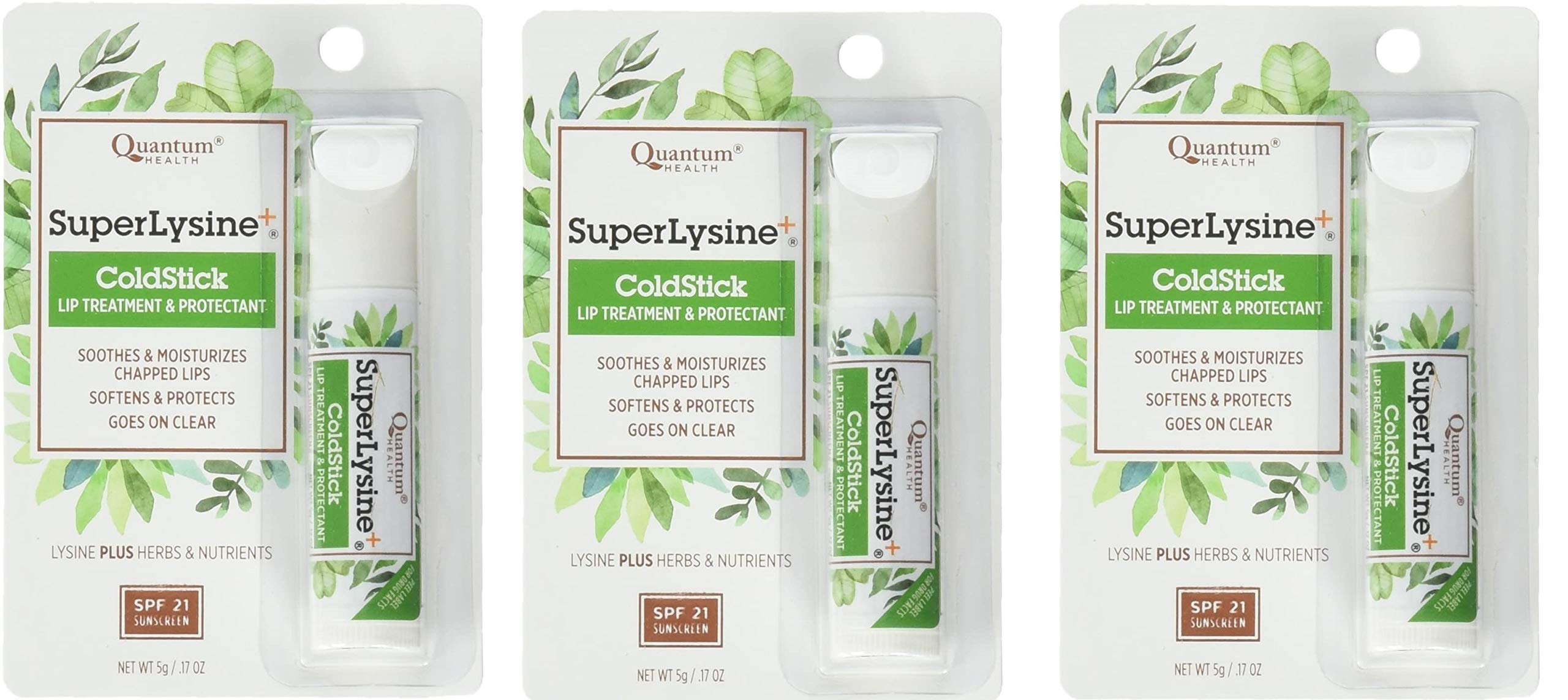 Quantum Super Lysine ColdStick textura en barra aplicada en labio para hidratación inmediata