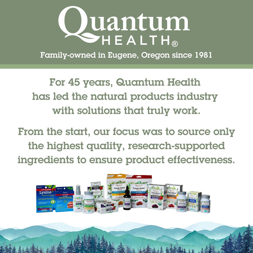 Quantum TheraZinc primer plano de menta y mentol para frescura y sensación calmante