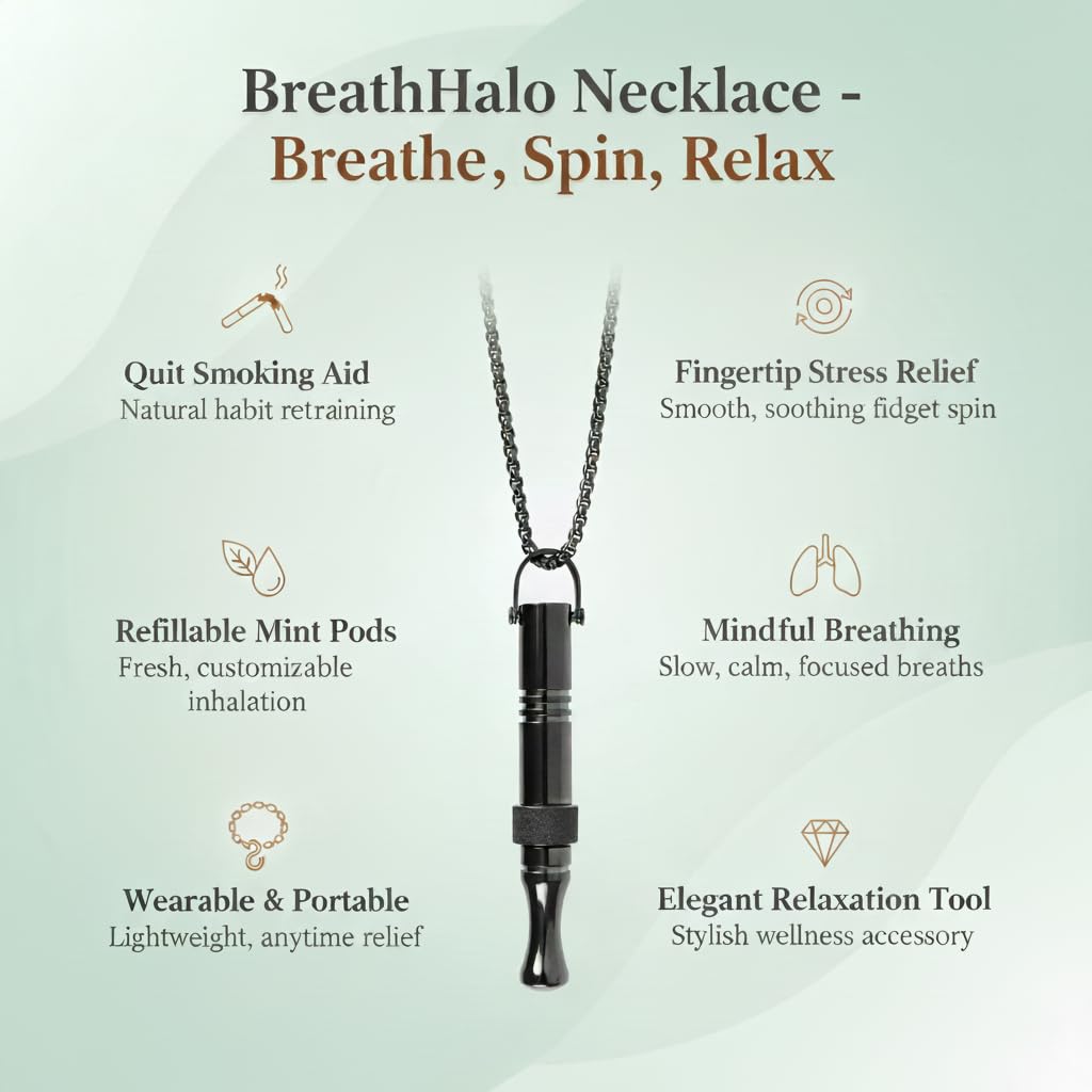 Quany Life BreathHalo detalle del anillo giratorio para alivio táctil