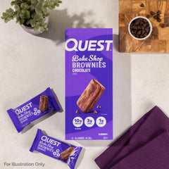Quest foco en ingredientes y etiqueta para revisar proteína y azúcares