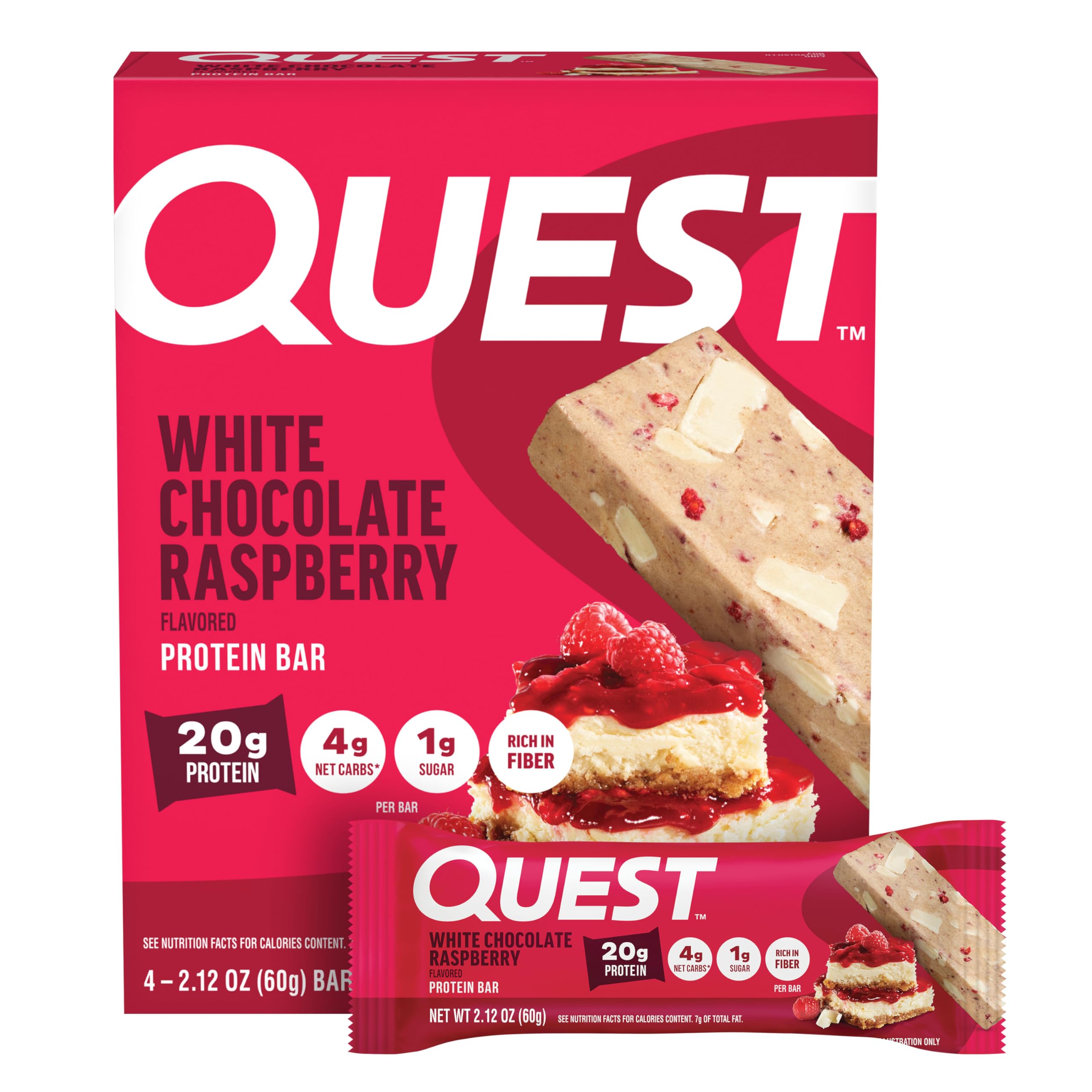 Quest frente del empaque mostrando caja de 4 unidades y conveniencia