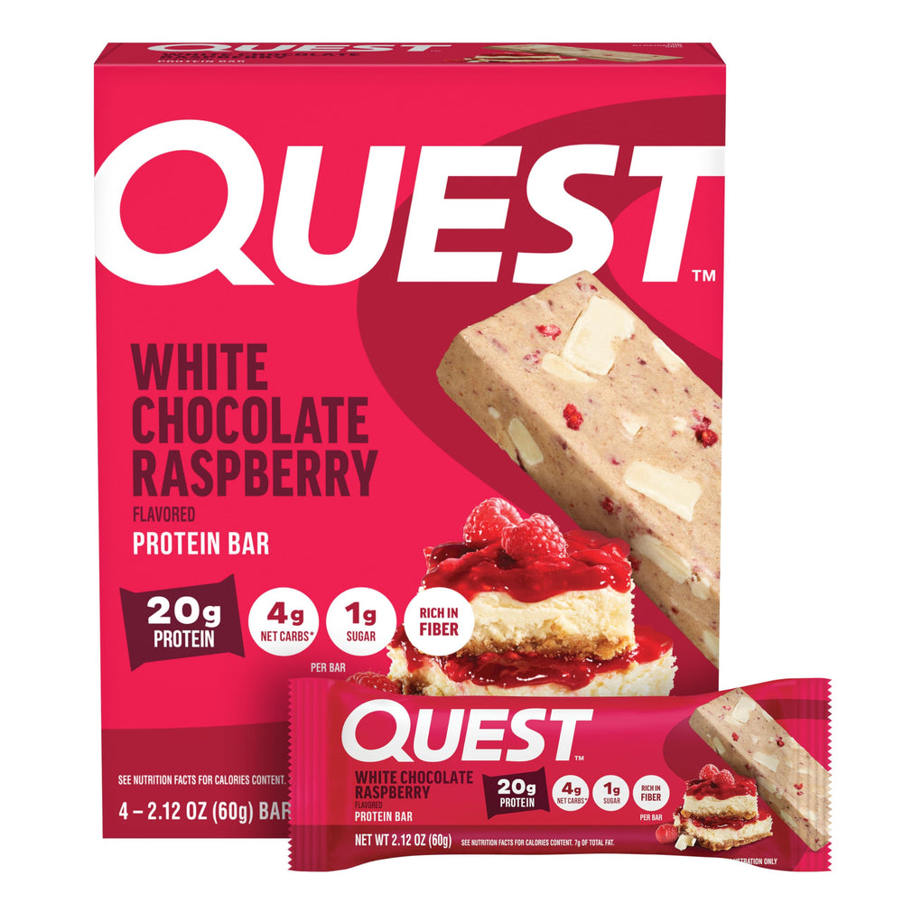 Quest frente del empaque mostrando caja de 4 unidades y conveniencia