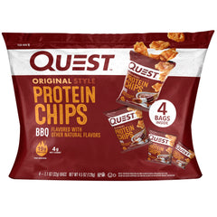 Quest chips BBQ frente del empaque mostrando porción individual y conveniencia