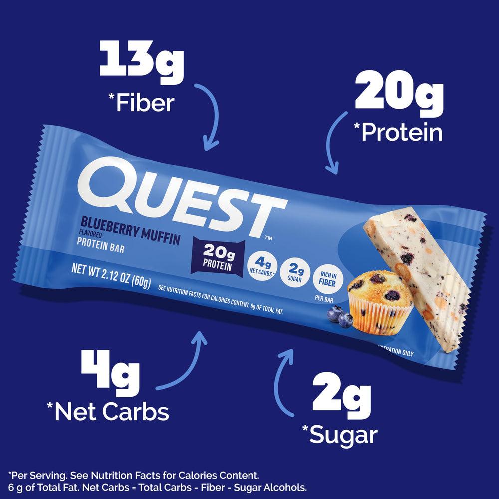 Quest primer plano de textura tipo muffin con migas, placer y proteína