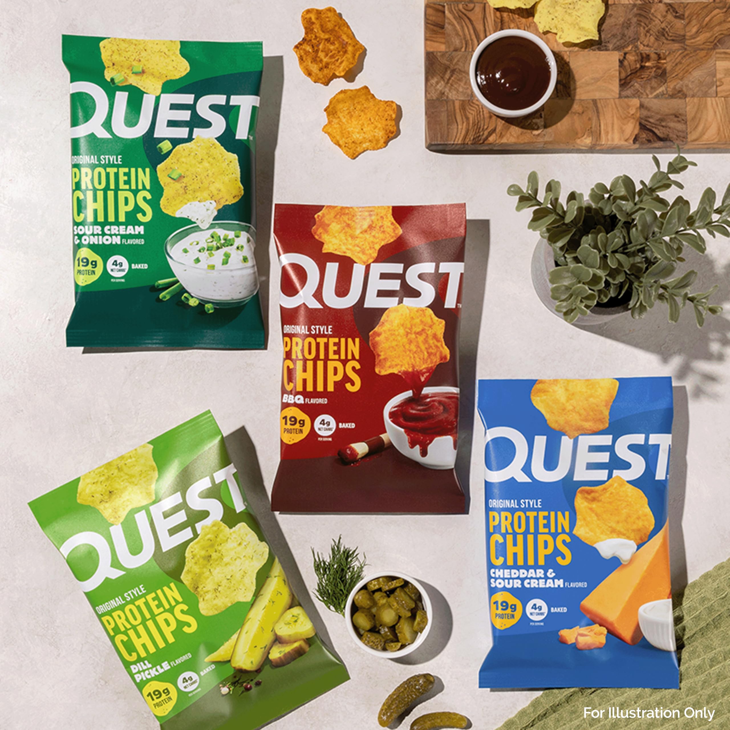 Quest etiqueta nutricional con información de 19 g proteína y carbohidratos