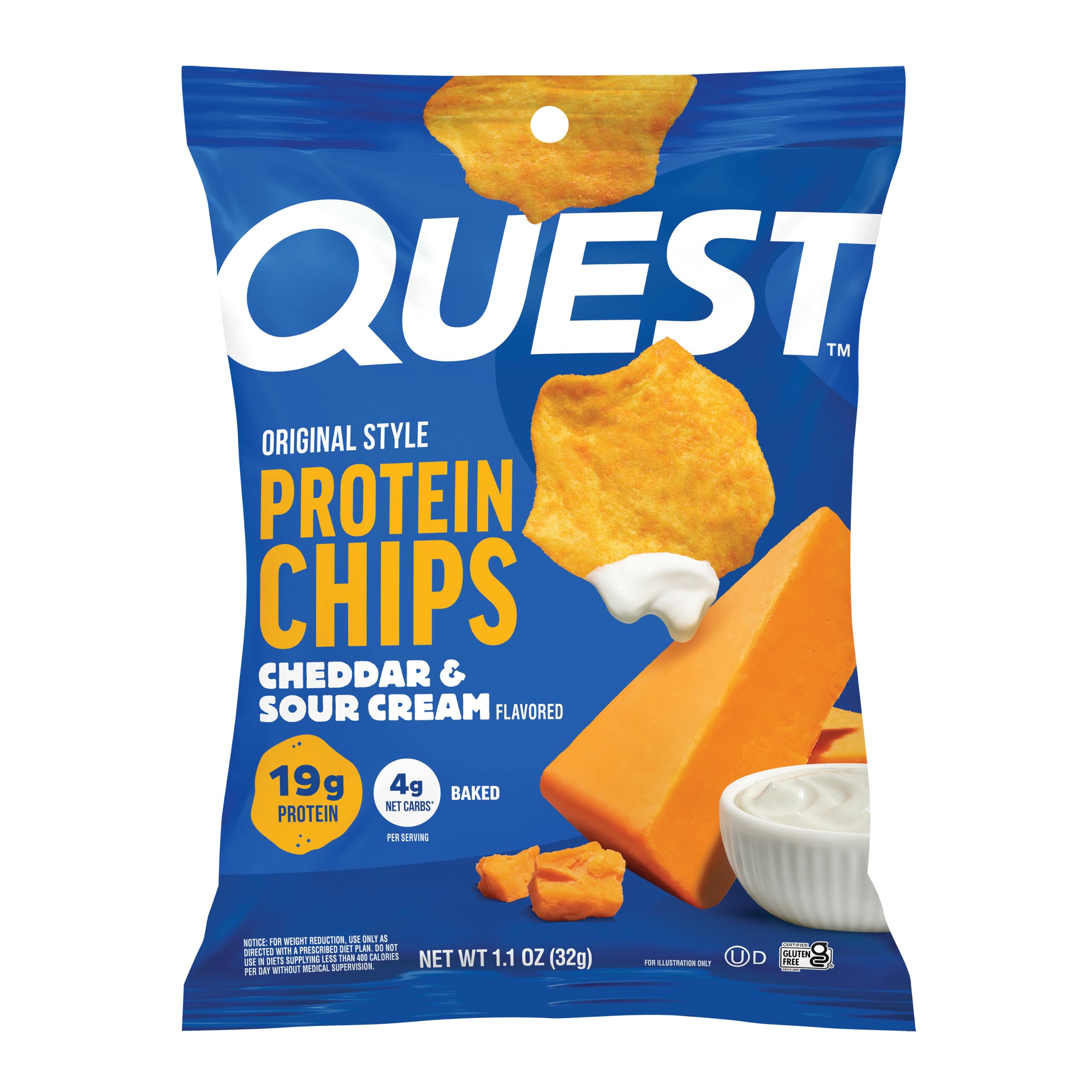 Quest bolsa frontal mostrando diseño y beneficio alta proteína