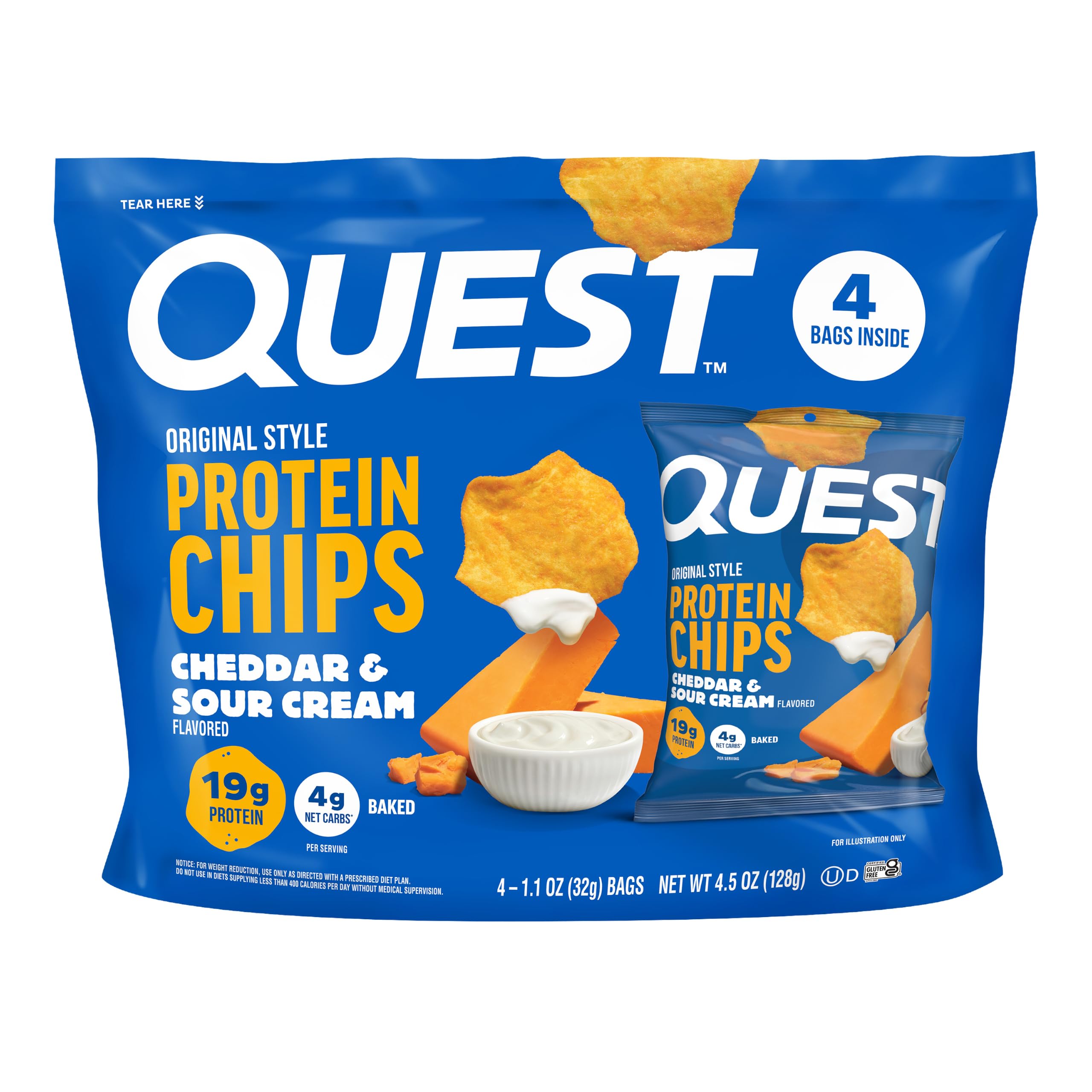 Quest frontal del empaque mostrando sabor y beneficio portable