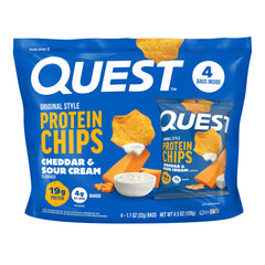 Quest frontal del empaque mostrando sabor y beneficio portable