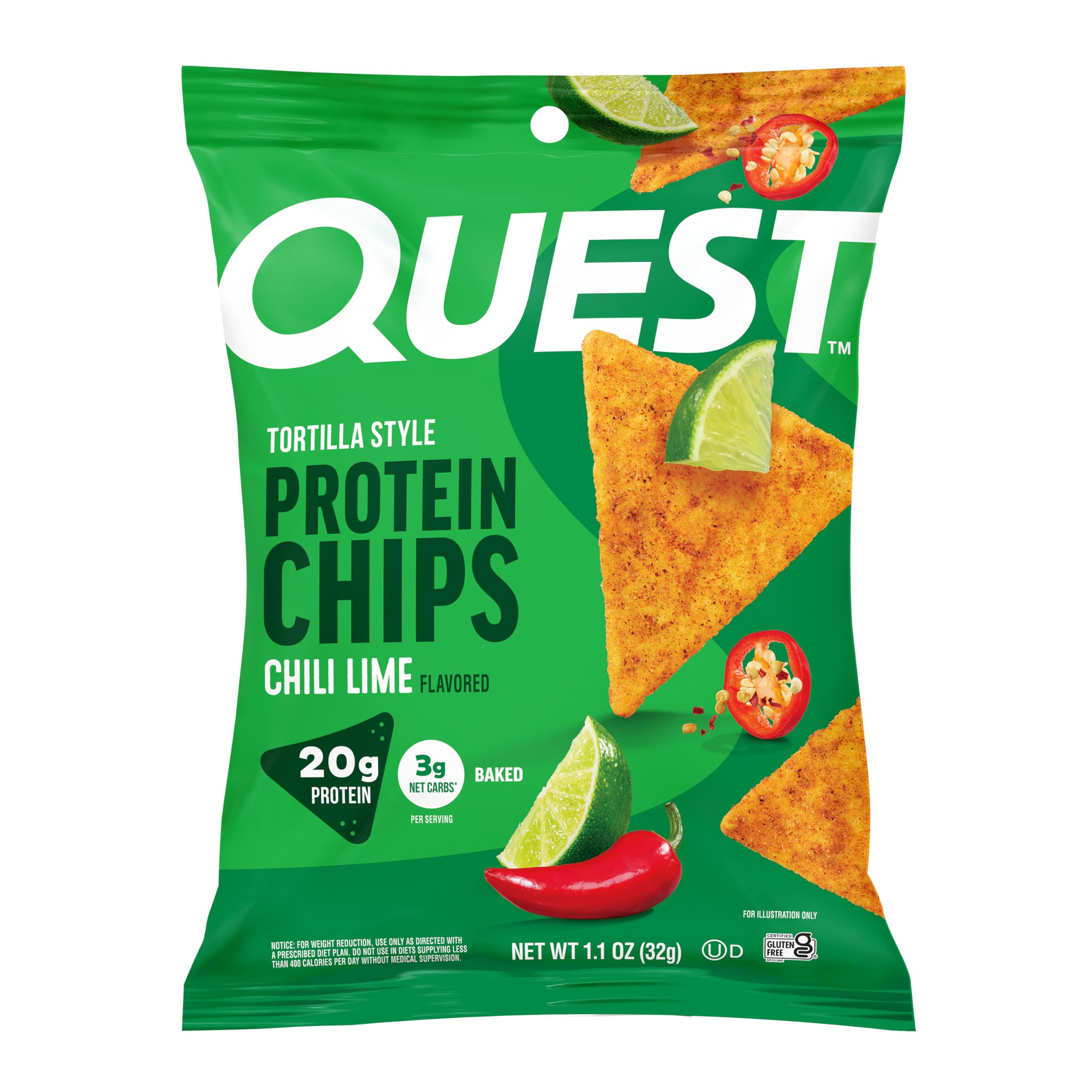 Quest empaque frontal mostrando caja de 12 unidades y beneficio proteína alta