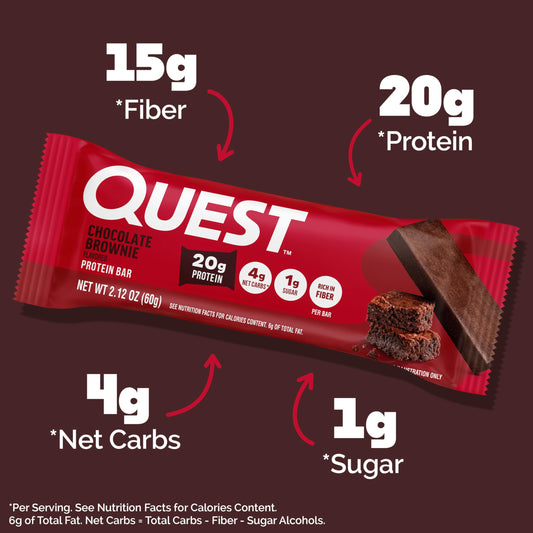 Quest barra individual sin envolver, lista para comer y saciar