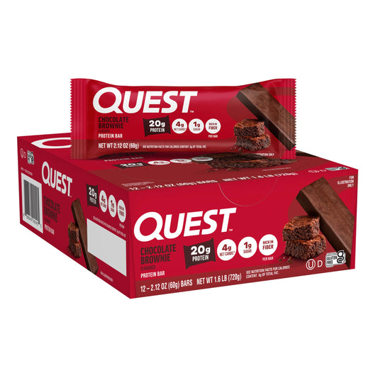 Quest paquete frontal mostrando 12 barras, conveniente para almacenar