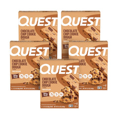 Quest vista frontal del paquete de 12 barras con diseño atractivo y beneficio de proteína alta
