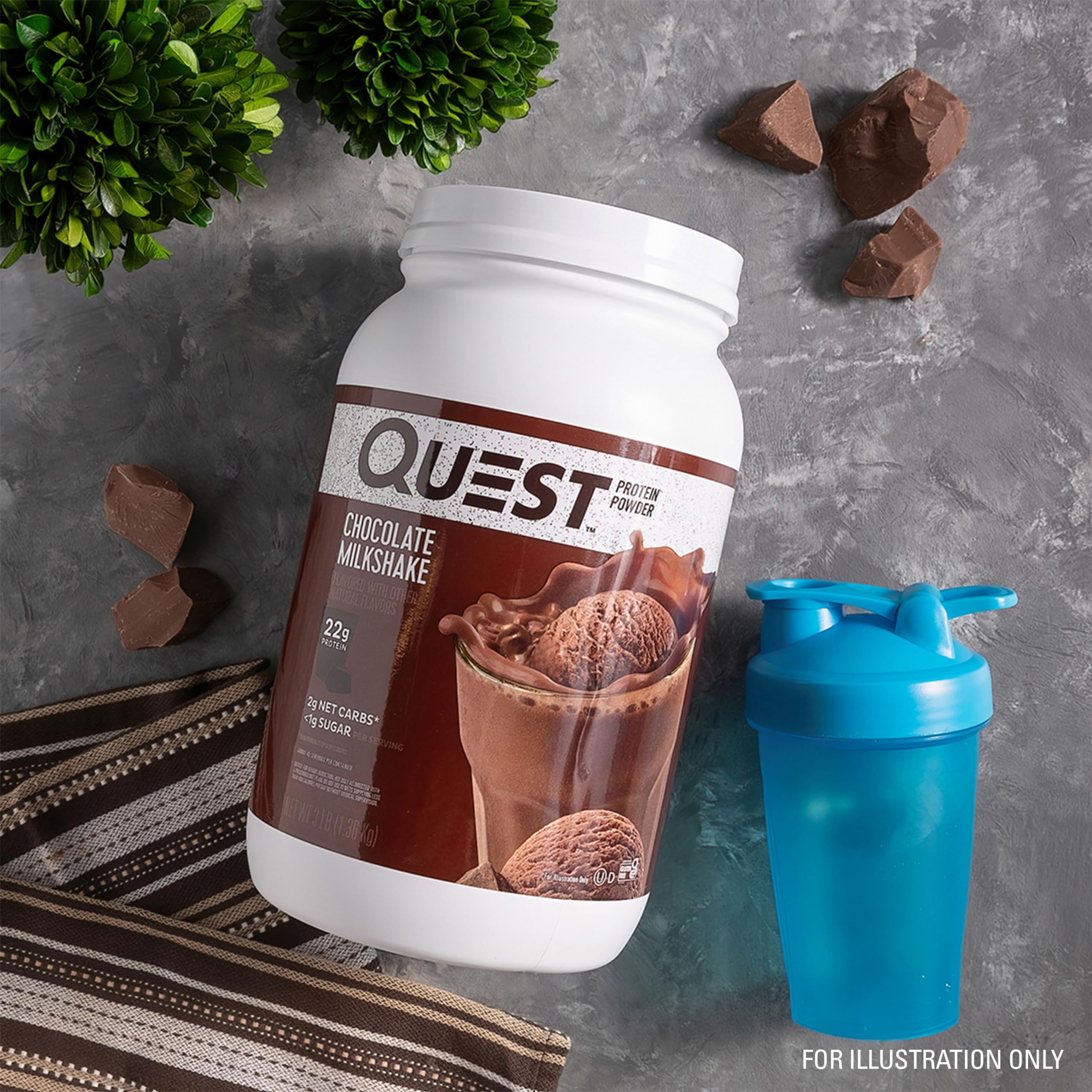 Quest etiqueta nutricional enfocada, informa sobre proteína y azúcares bajos