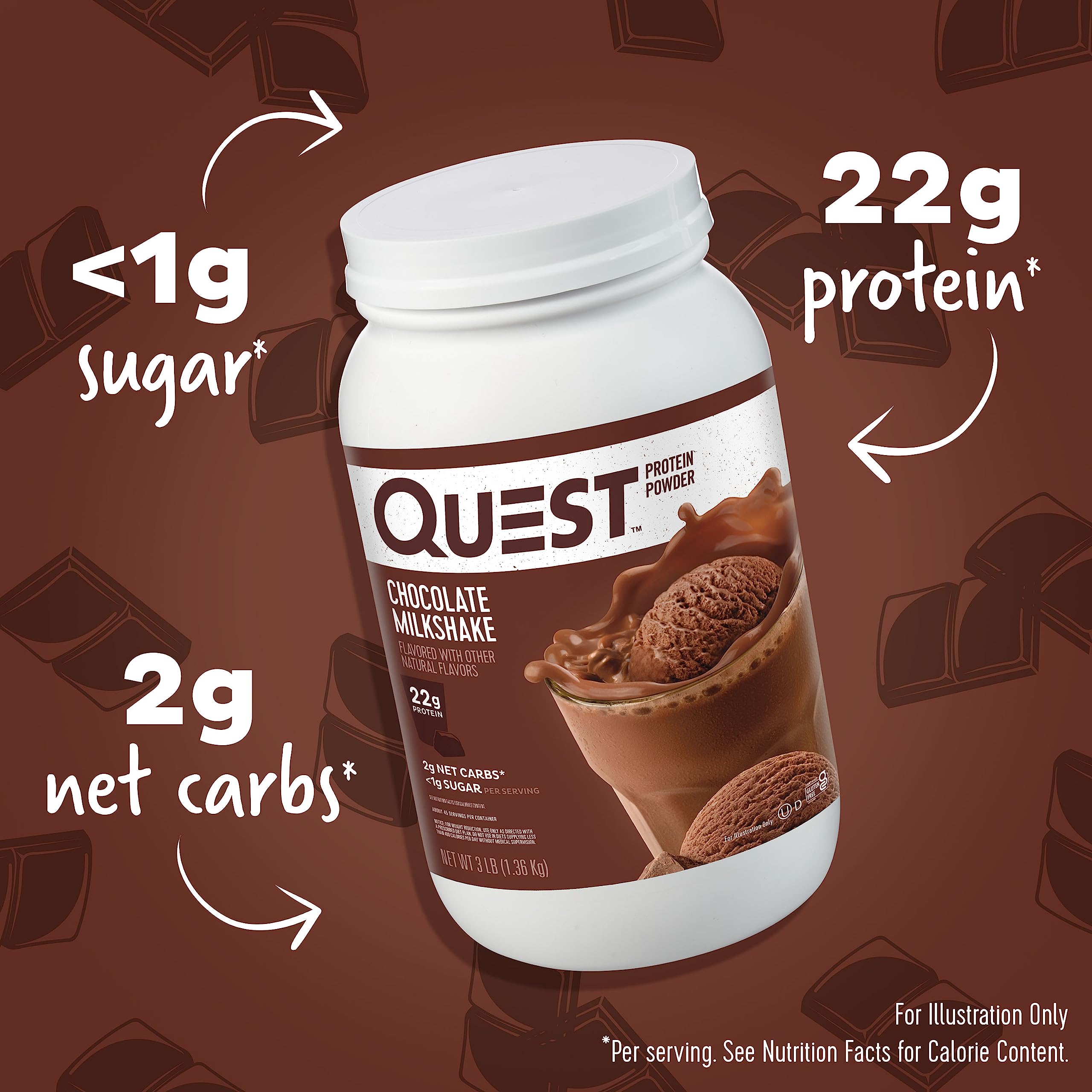 Quest polvo chocolate textura cercana, demuestra solubilidad y cremosidad