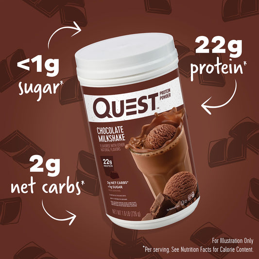 Quest batido servido en vaso mostrando textura cremosa y sabor intenso