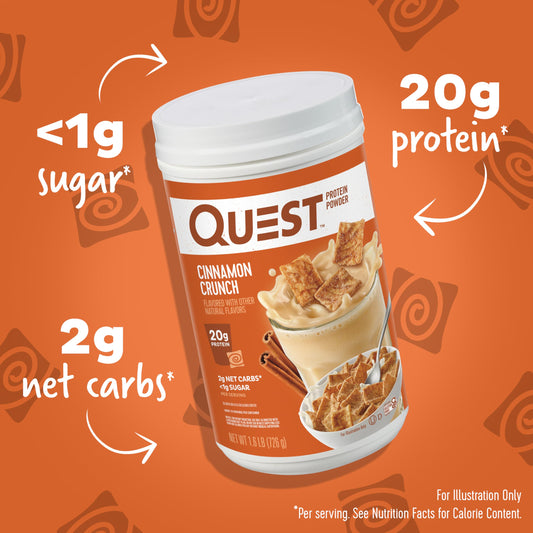Quest tapa abierta con la etiqueta visible para control de porciones