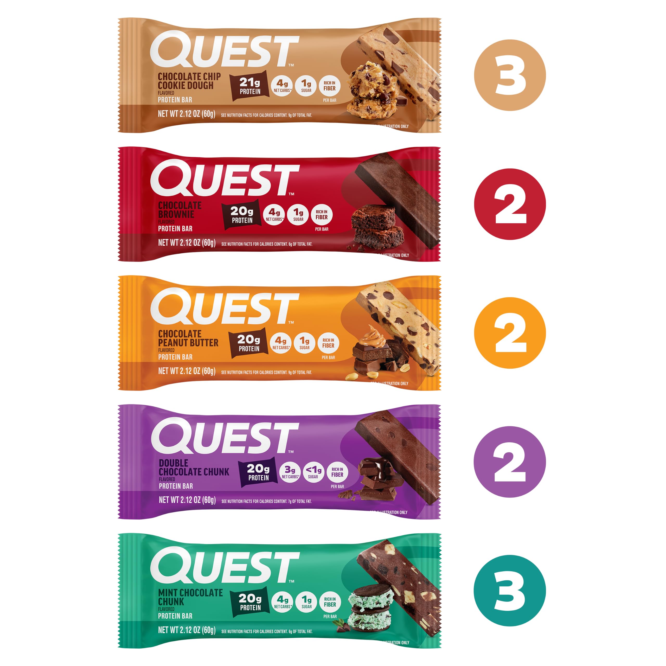 Quest textura con chips de chocolate que resalta sabor y calidad