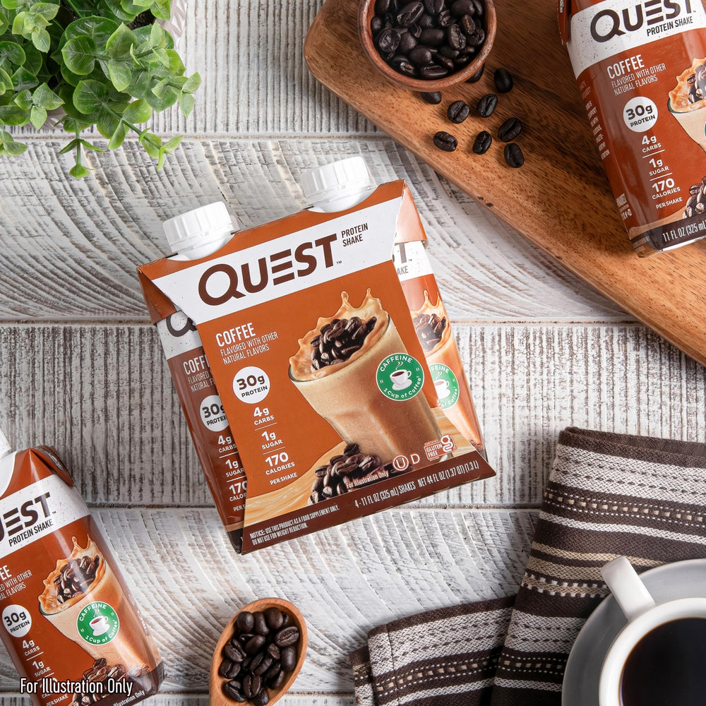 Quest etiqueta nutricional destacando 30 g proteína por porción