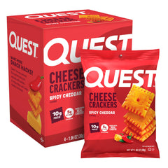 Quest empaque frontal mostrando caja y bolsitas, beneficio: práctico para llevar