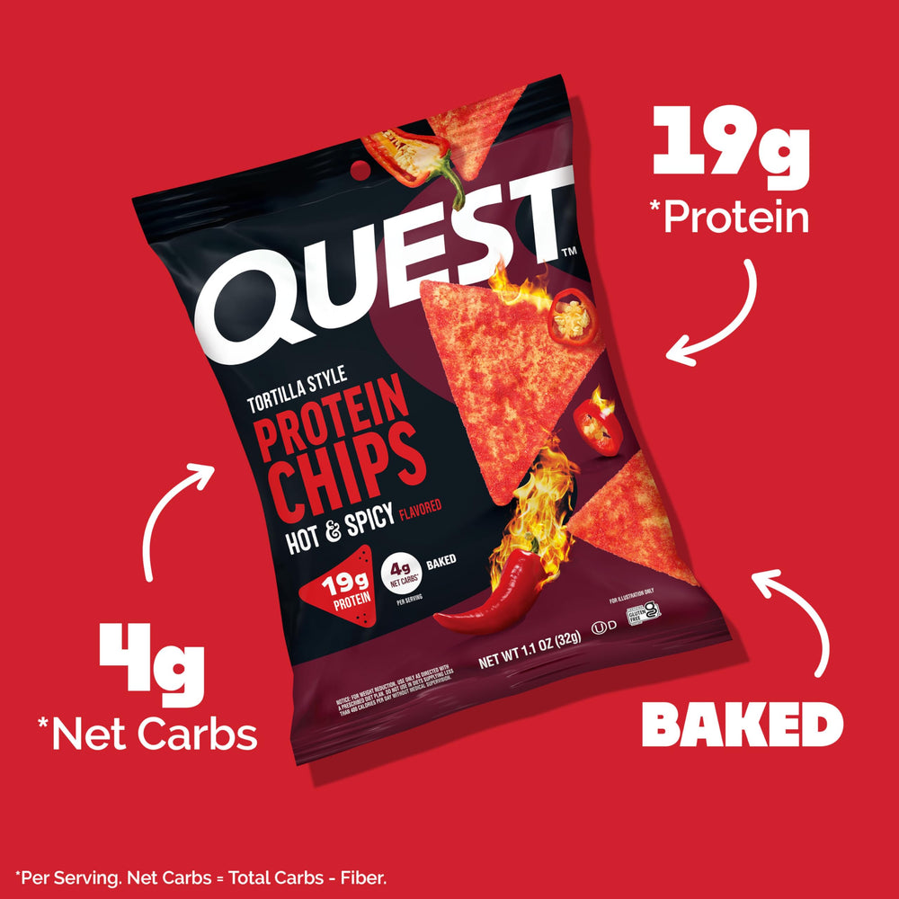 Quest bolsa abierta con chips dentro, lista para llevar y disfrutar en cualquier lugar