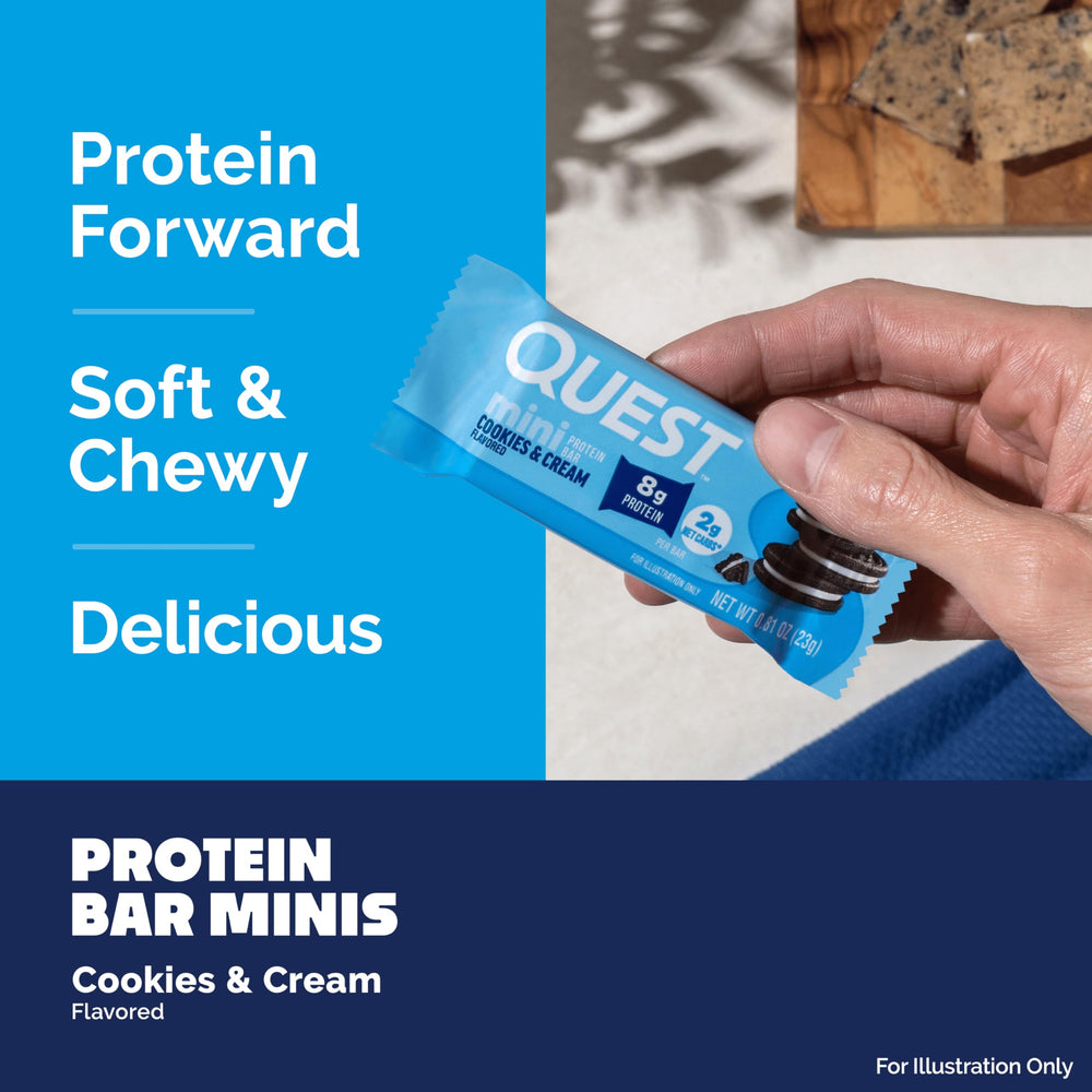 Quest Mini Cookies en mano listA para llevar y comer tras entrenamiento