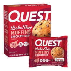 Quest muffin empaque frontal mostrando diseño y beneficio proteico