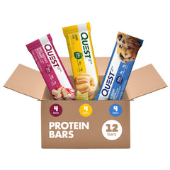 Quest packaging frontal mostrando caja surtida y conveniencia para llevar