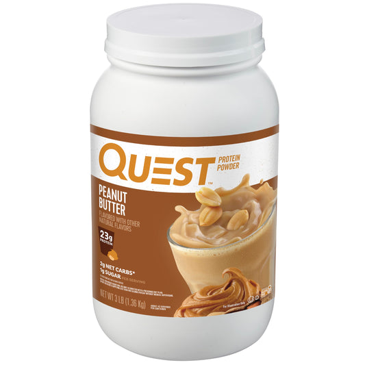 Quest envase frontal mostrando etiqueta y beneficio proteína alta