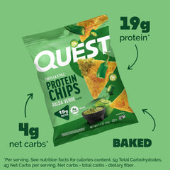 Quest bolsa abierta que revela chips crujientes y textura apetitosa
