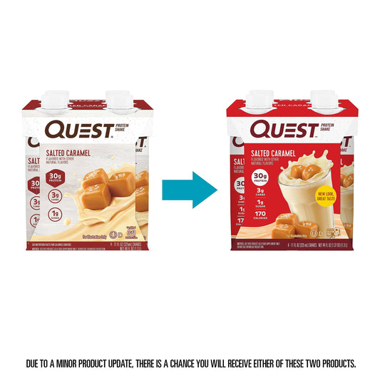 Quest botella en primer plano que muestra textura cremosa y sabor
