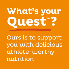 Quest etiqueta nutricional Salted Caramel con información de proteínas y carbohidratos
