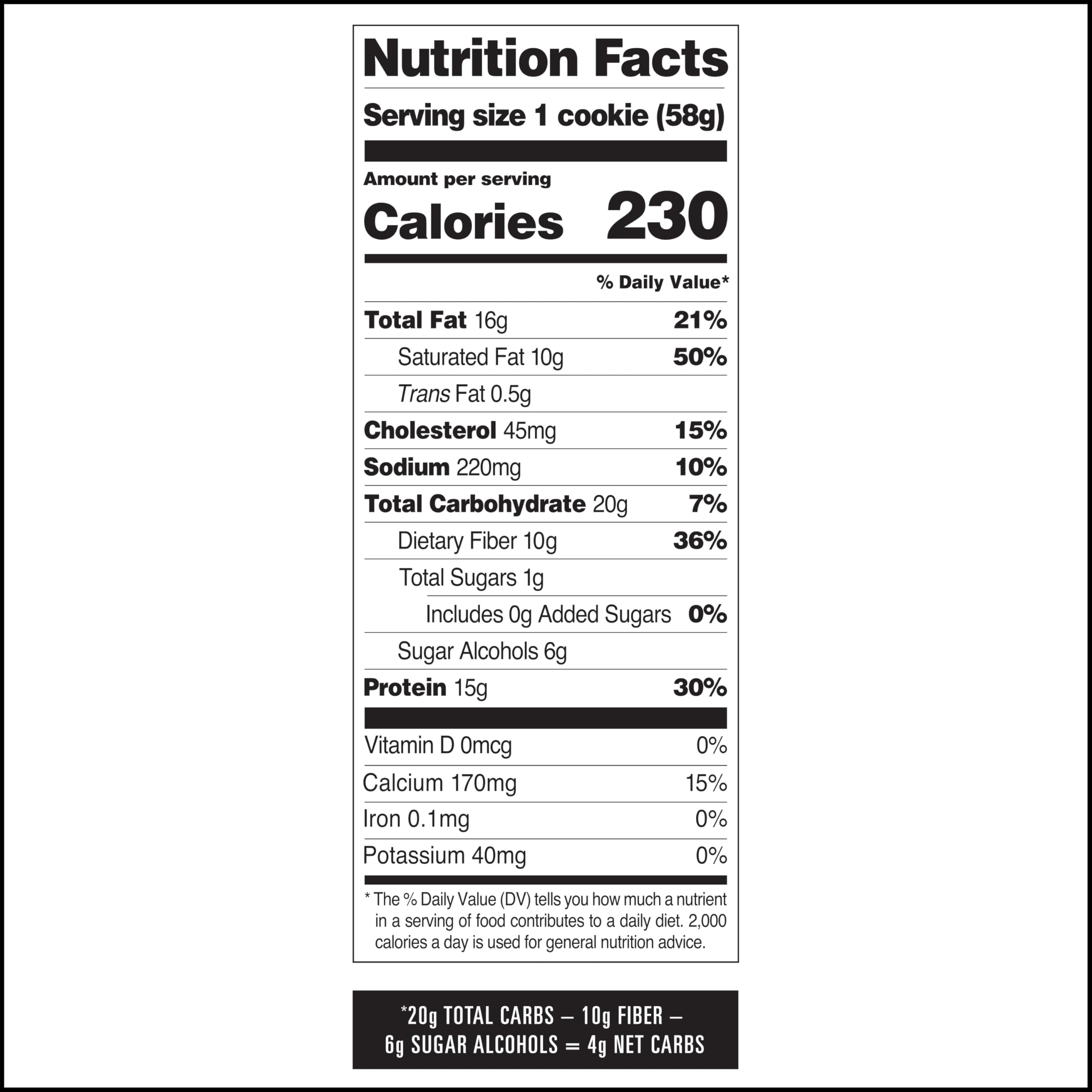 Quest galleta snickerdoodle etiqueta nutricional legible con macros clave