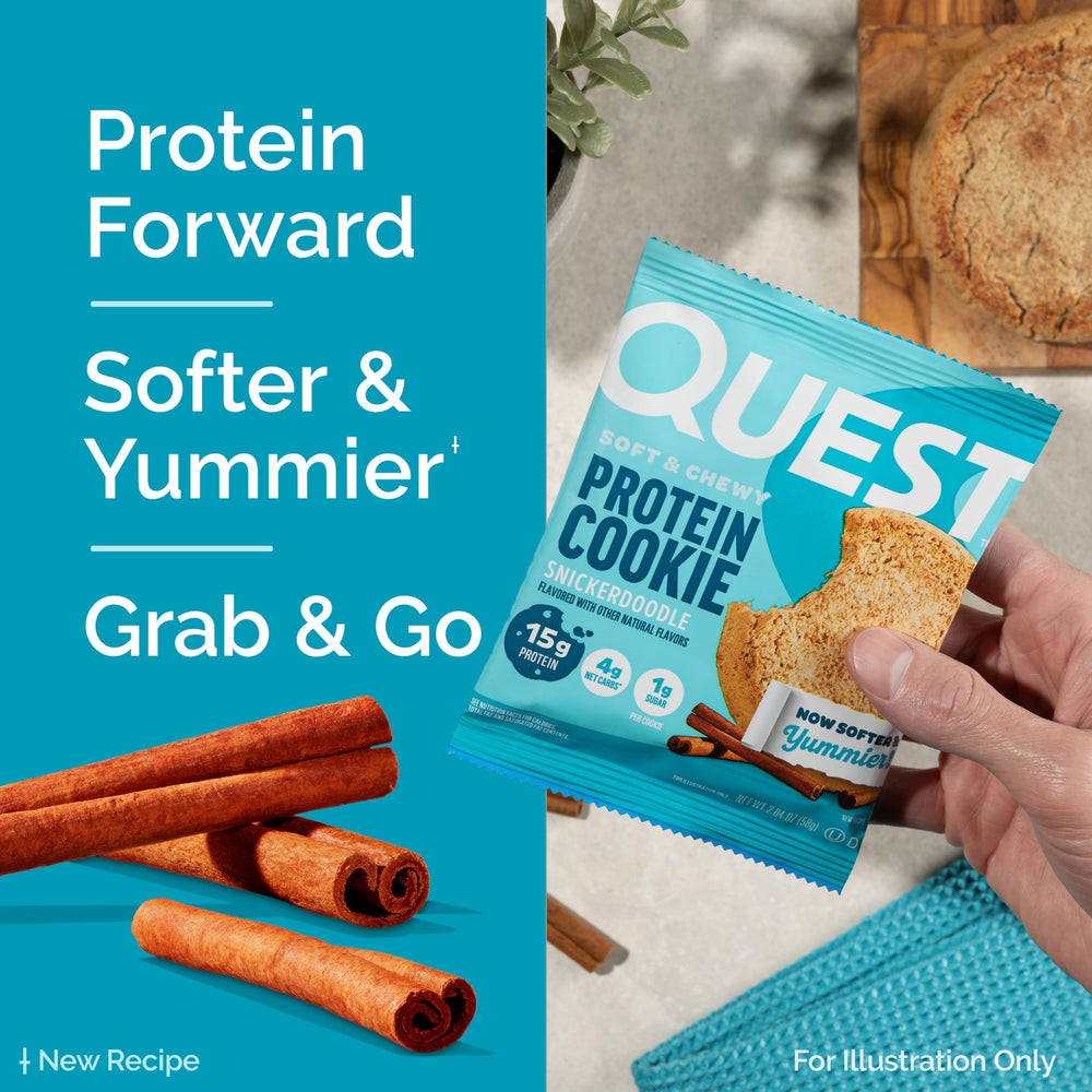 Quest galleta snickerdoodle textura interna esponjosa y atractiva